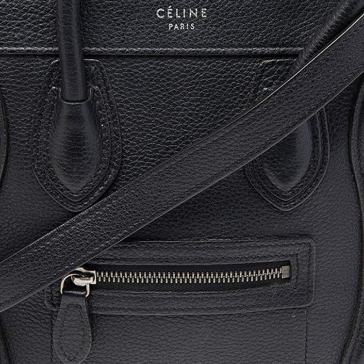 Pre Owned Céline Black Leather Nano Luggage Tote