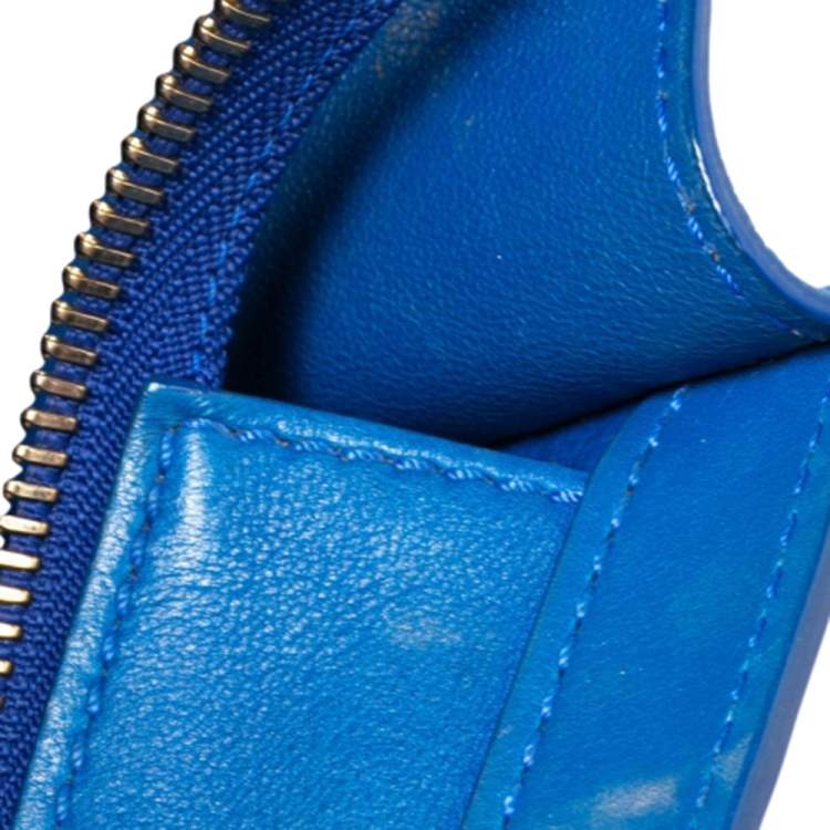 Pre Owned Celine Blue Leather Micro Luggage Tote