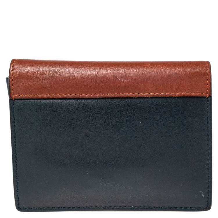 Pre Owned Celine Tricolor Leather Flap  Multifunction Compact Wallet