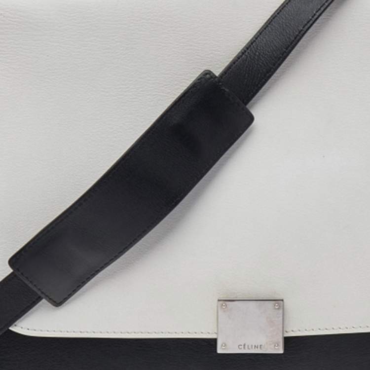 Pre Owned Celine Tricolor Leather and Suede Medium Trapeze Top Handle Bag