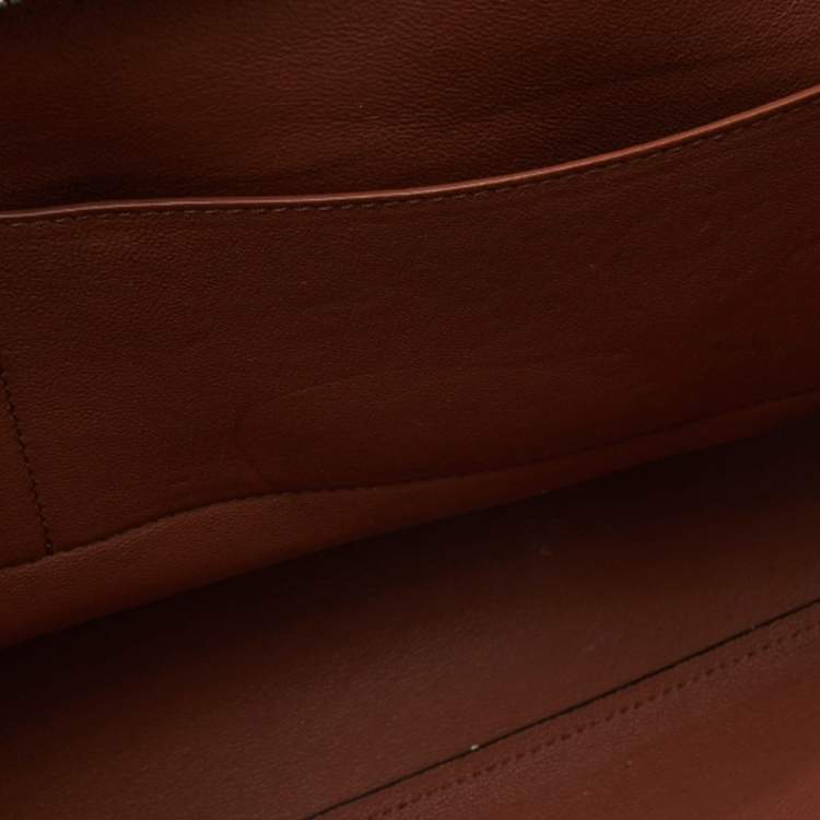 Pre Owned Celine Tricolor Leather and Suede Medium Trapeze Top Handle Bag