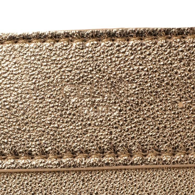 Pre Owned Céline Metallic Gold Leather Nano Luggage Tote