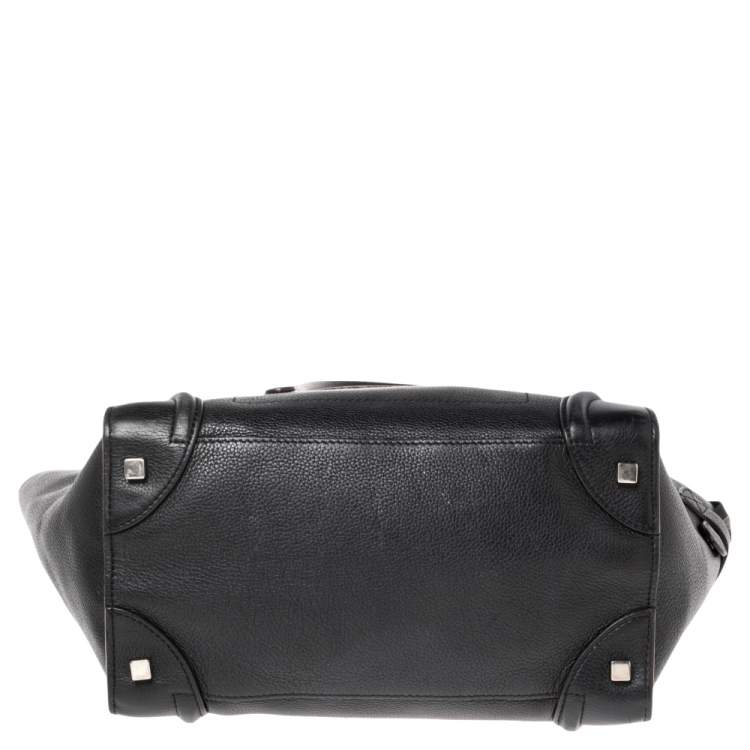 Pre Owned Celine Black Leather Mini Luggage Tote