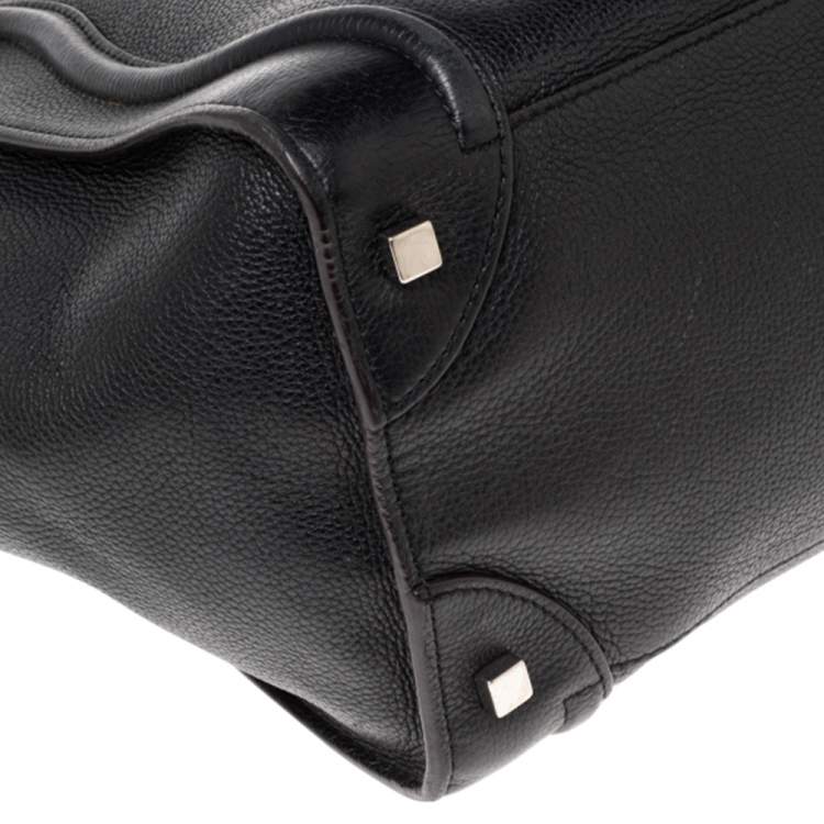 Pre Owned Celine Black Leather Mini Luggage Tote