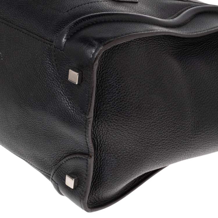 Pre Owned Celine Black Leather Mini Luggage Tote