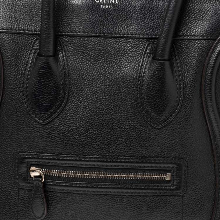 Pre Owned Celine Black Leather Mini Luggage Tote