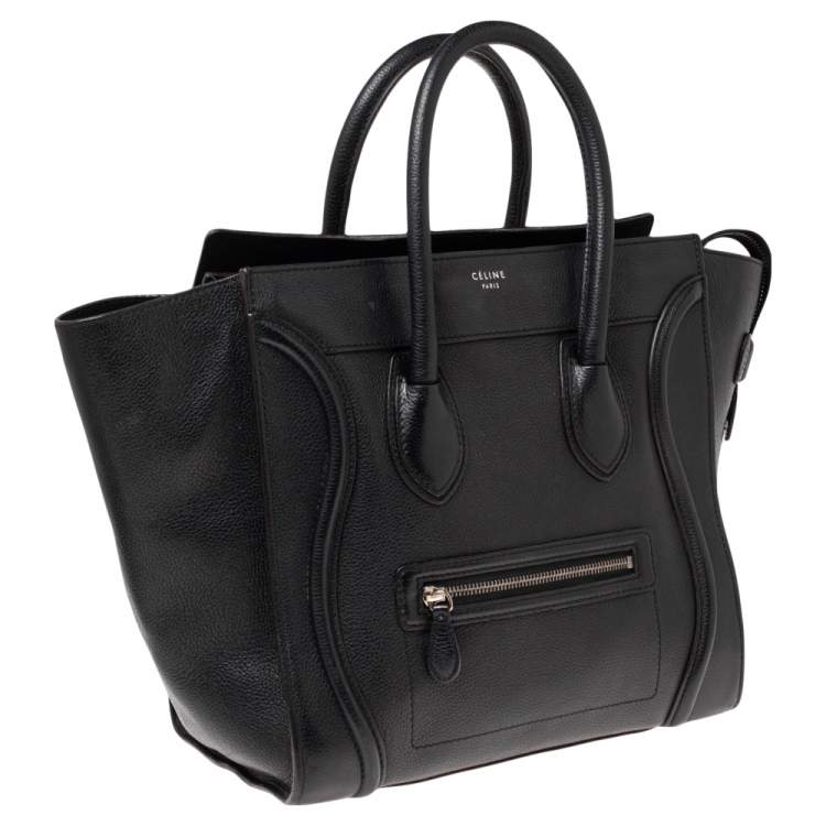 Pre Owned Celine Black Leather Mini Luggage Tote