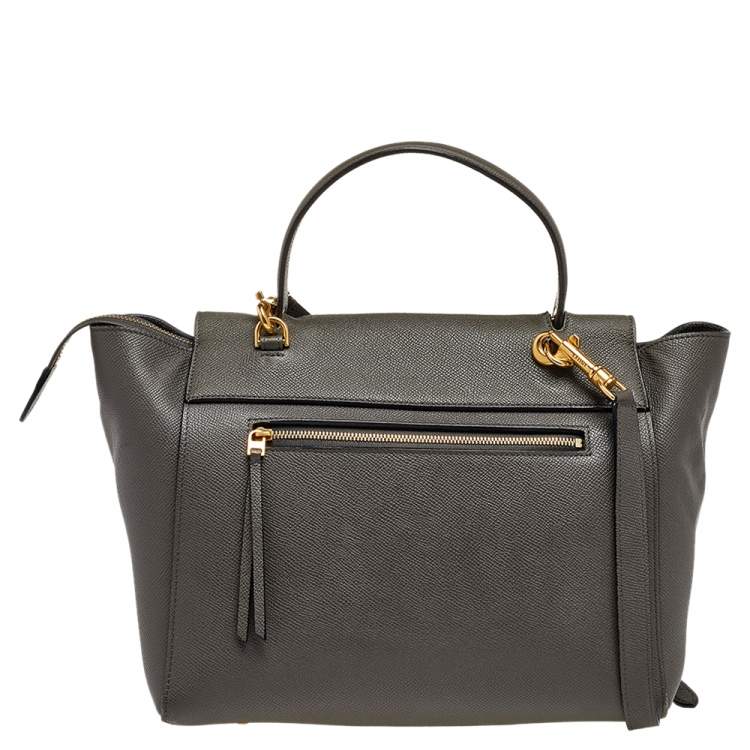 Pre Owned Celine Grey Leather Mini  Belt Top Handle Bag