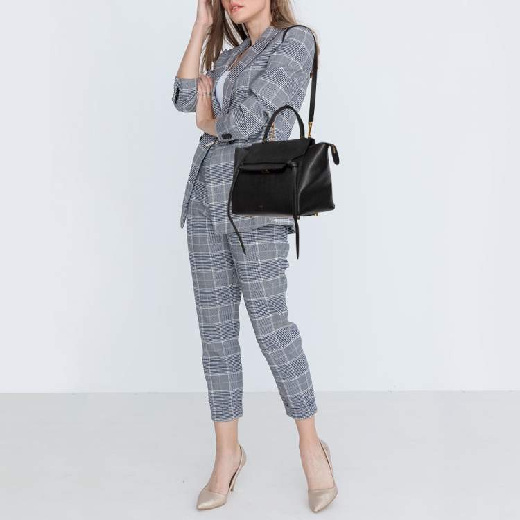 مملوكة مسبقًا Celine Black Leather Mini Belt Top Handle Bag