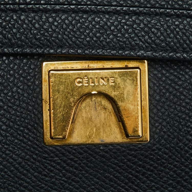 مملوكة مسبقًا Celine Black Leather Mini Belt Top Handle Bag