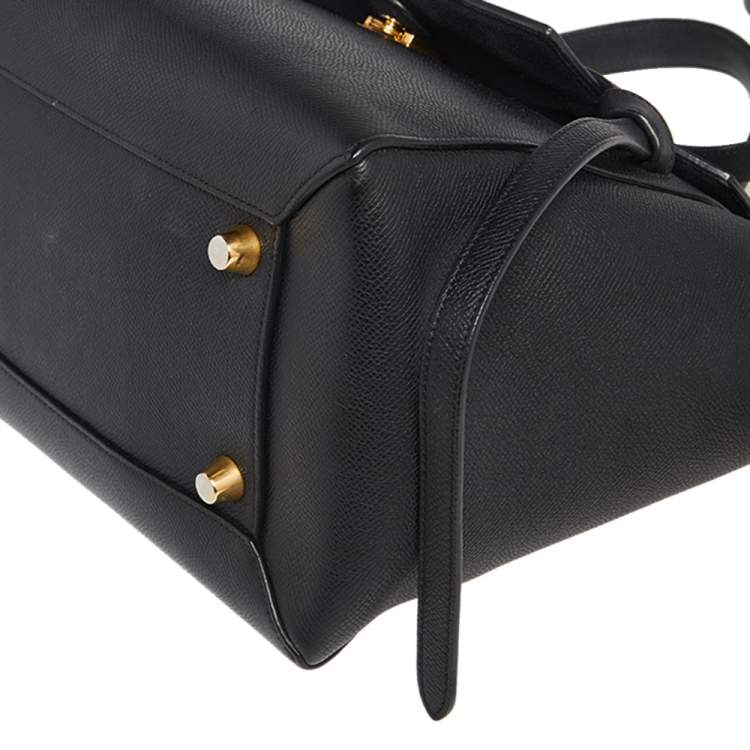 مملوكة مسبقًا Celine Black Leather Mini Belt Top Handle Bag