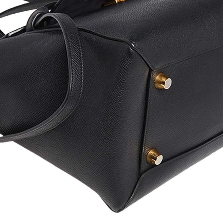 مملوكة مسبقًا Celine Black Leather Mini Belt Top Handle Bag