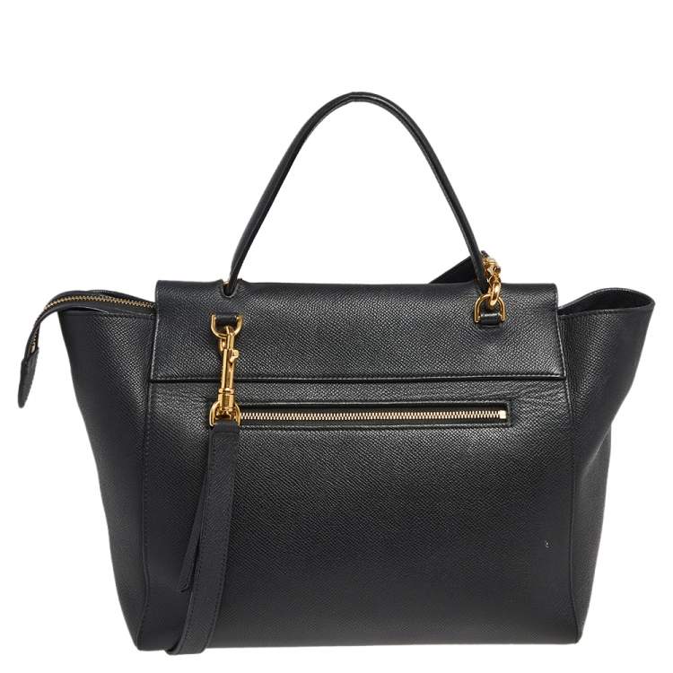 مملوكة مسبقًا Celine Black Leather Mini Belt Top Handle Bag