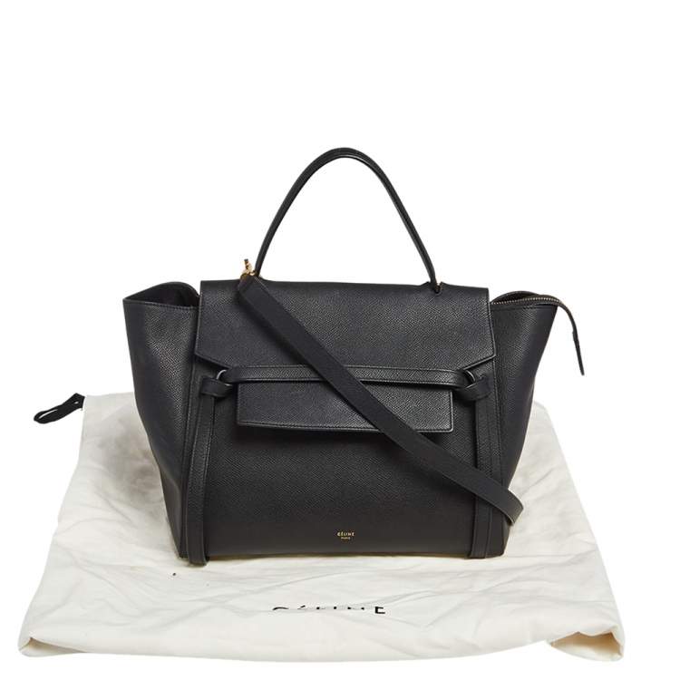 مملوكة مسبقًا Celine Black Leather Mini Belt Top Handle Bag