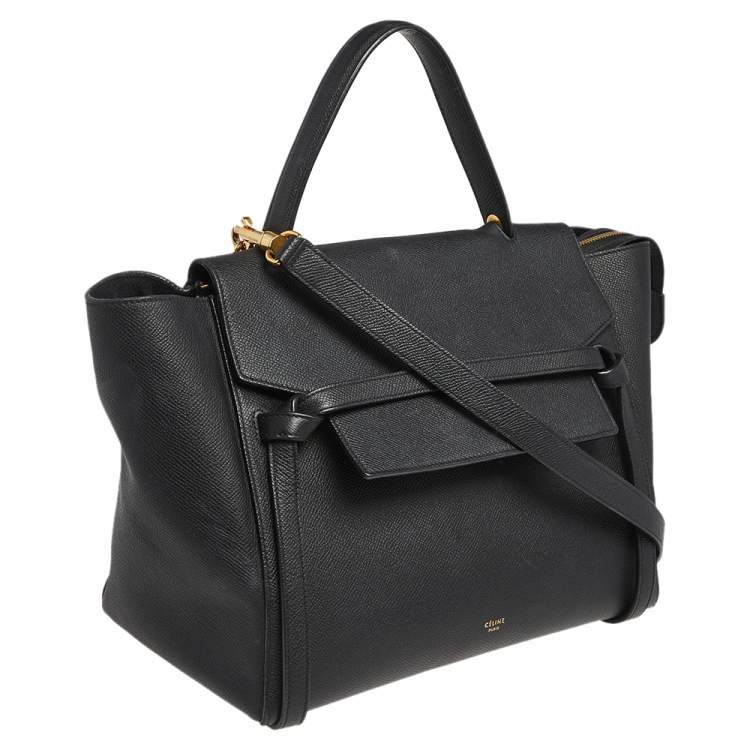 مملوكة مسبقًا Celine Black Leather Mini Belt Top Handle Bag