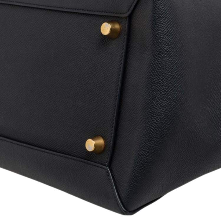 Pre Owned Celine Black Leather Small Belt Top Handle Bag