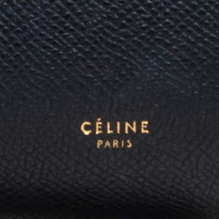 Pre Owned Celine Black Leather Small Belt Top Handle Bag