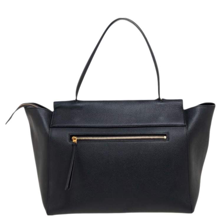 Pre Owned Celine Black Leather Small Belt Top Handle Bag
