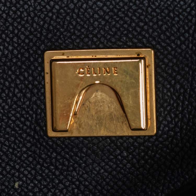 Pre Owned Celine Black Leather Small Belt Top Handle Bag