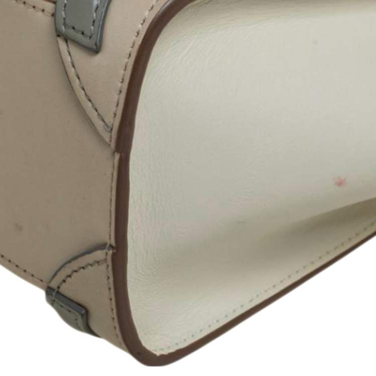 Pre Owned Céline Tri Color Leather Nano Luggage Tote