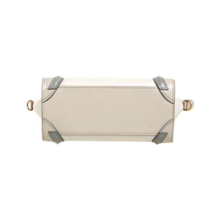 Pre Owned Céline Tri Color Leather Nano Luggage Tote