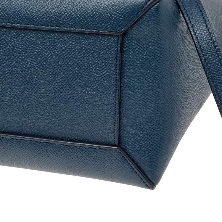 Pre Owned Celine Blue Leather Micro Belt Top Handle Bag