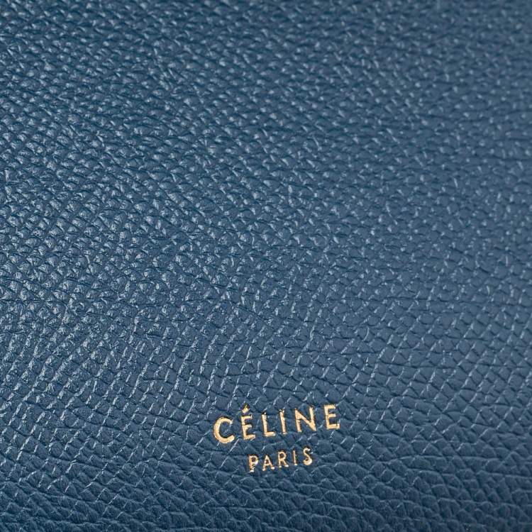 Pre Owned Celine Blue Leather Micro Belt Top Handle Bag
