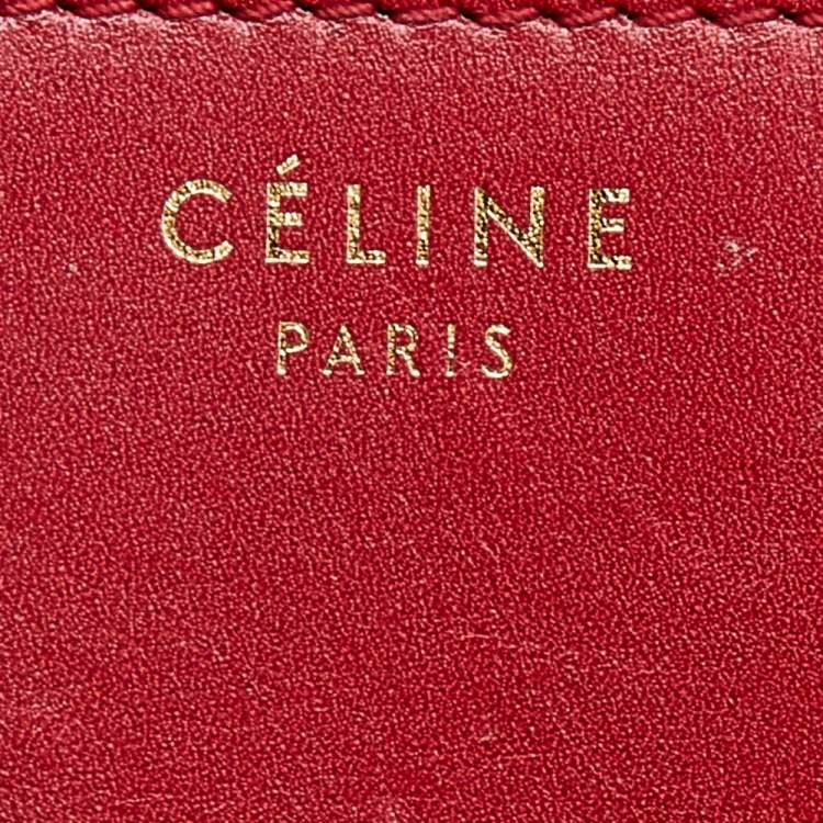 Pre Owned Celine Red Leather Small Classic Box Flap Bag