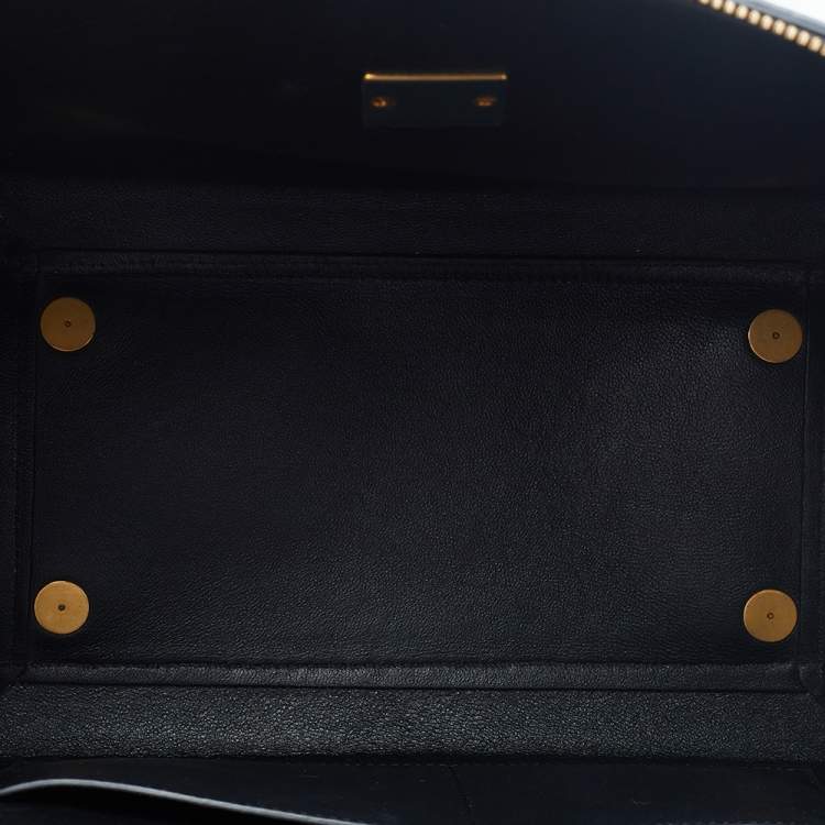 Pre Owned Celine Black Leather Mini Belt Top Handle Bag