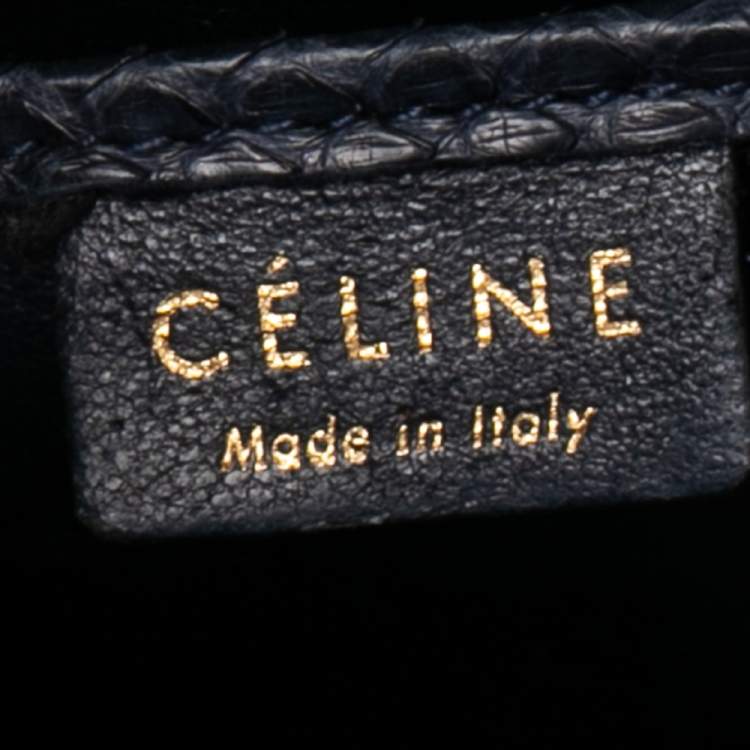 Pre Owned Céline Navy Blue Python Nano Luggage Tote