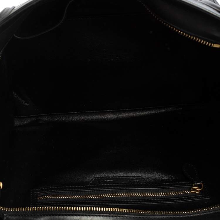 Pre Owned Celine Black Leather and Alligator Mini Luggage Tote
