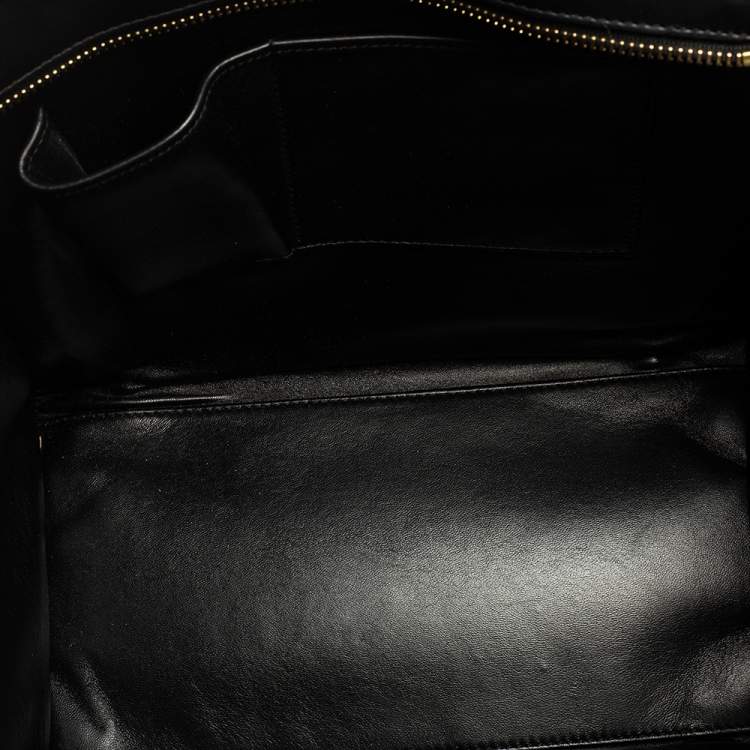 Pre Owned Celine Black Leather and Alligator Mini Luggage Tote