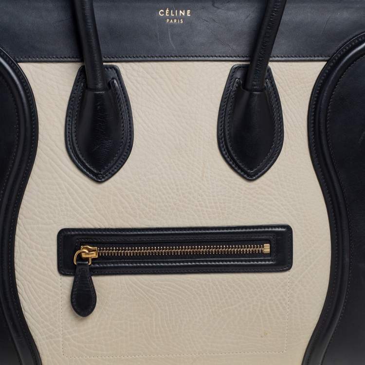 Pre Owned Celine Tricolor Leather Mini Luggage Tote 
