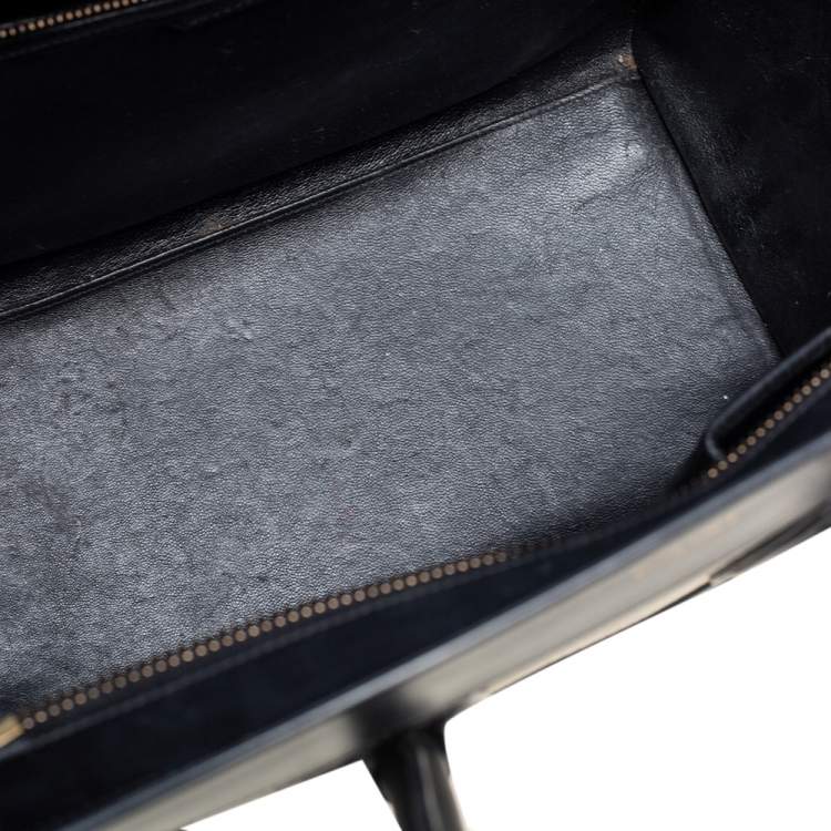 Pre Owned Celine Tricolor Leather Mini Luggage Tote 