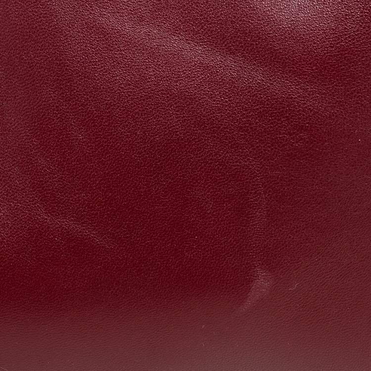 Pre Owned Celine Maroon Leather Messenger Bag