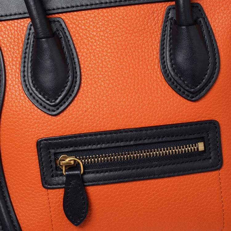 Pre Owned Celine Tri Color Leather Nano Luggage Tote