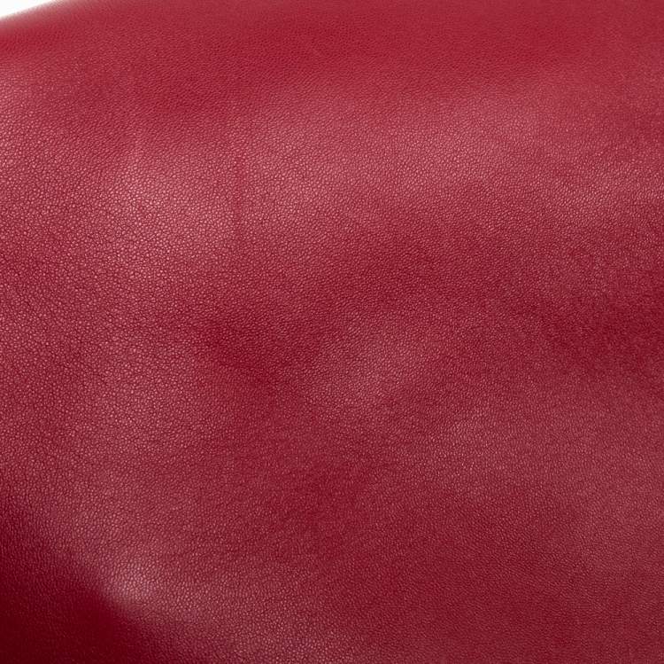 Pre Owned Celine Wine Red Leather Berlingot Clutch