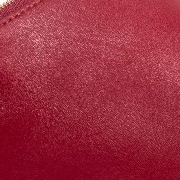 Pre Owned Celine Wine Red Leather Berlingot Clutch
