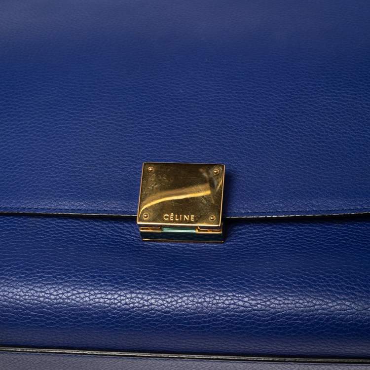 مملوكة مسبقًا Celine Blue Leather and Suede Medium Trapeze Bag