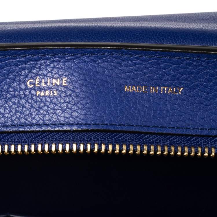 مملوكة مسبقًا Celine Blue Leather and Suede Medium Trapeze Bag