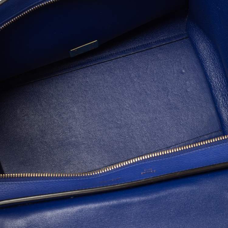 مملوكة مسبقًا Celine Blue Leather and Suede Medium Trapeze Bag