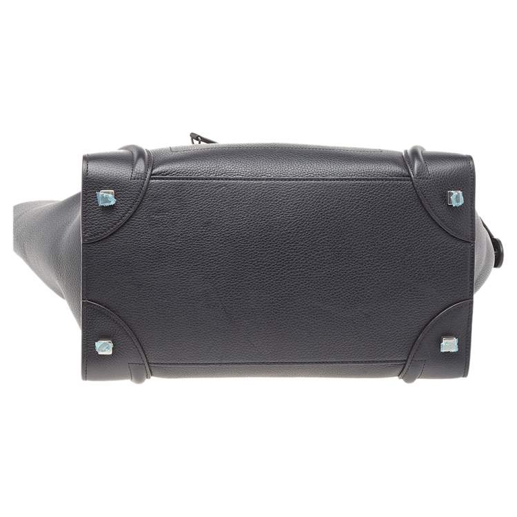 Pre Owned Celine Black Leather Mini Luggage Tote