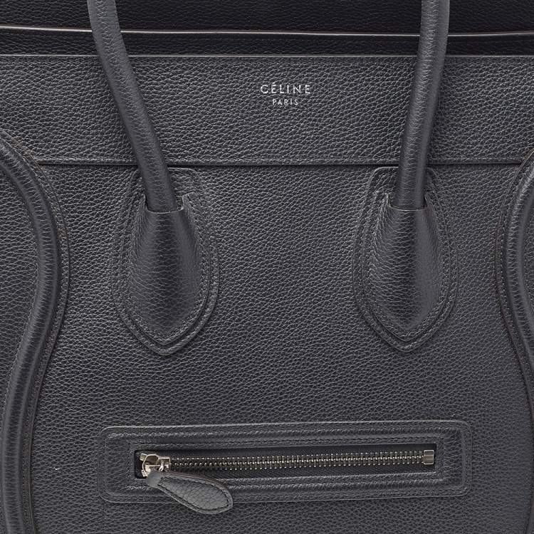 Pre Owned Celine Black Leather Mini Luggage Tote