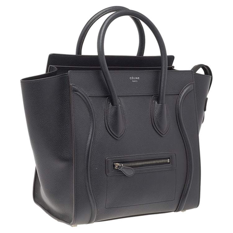 Pre Owned Celine Black Leather Mini Luggage Tote