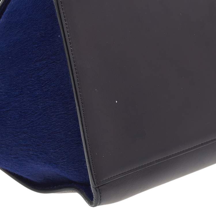 Pre Owned Celine Multicolor Calfhair and Leather Medium Trapeze Bag