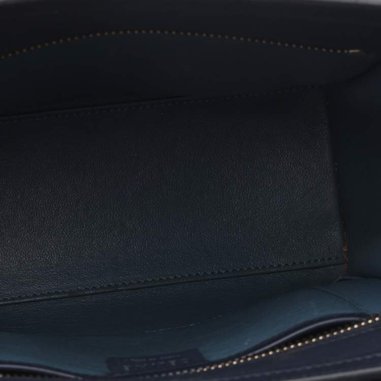 Pre Owned Celine Tri Color Leather Nano Luggage Tote