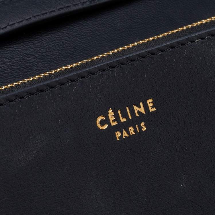 Pre Owned Celine Black Leather Medium Classic Box Shoulder Bag