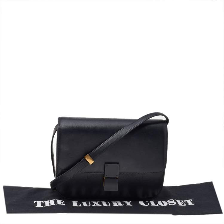 Pre Owned Celine Black Leather Medium Classic Box Shoulder Bag