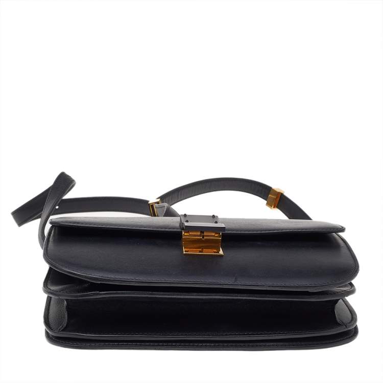 Pre Owned Celine Black Leather Medium Classic Box Shoulder Bag