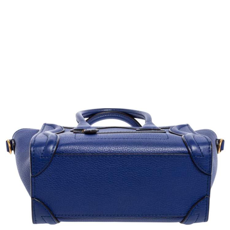 Pre Owned Céline Blue Leather Nano Luggage Tote